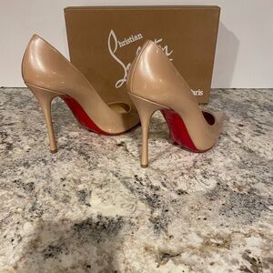 Christian Louboutin Decoltish 100 Patent Nacre Color Nude Size 40